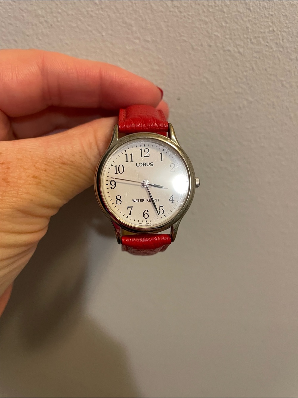 Lorus Women's Red Leather Strap Analog Watch